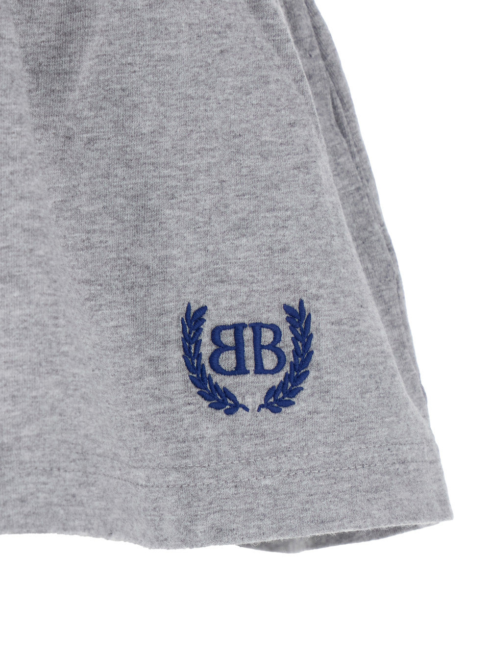 Balenciaga Women Grey Miniskirt With Logo Embroidery On The Front And Elastic Drawstring Waist In Cotton Woman