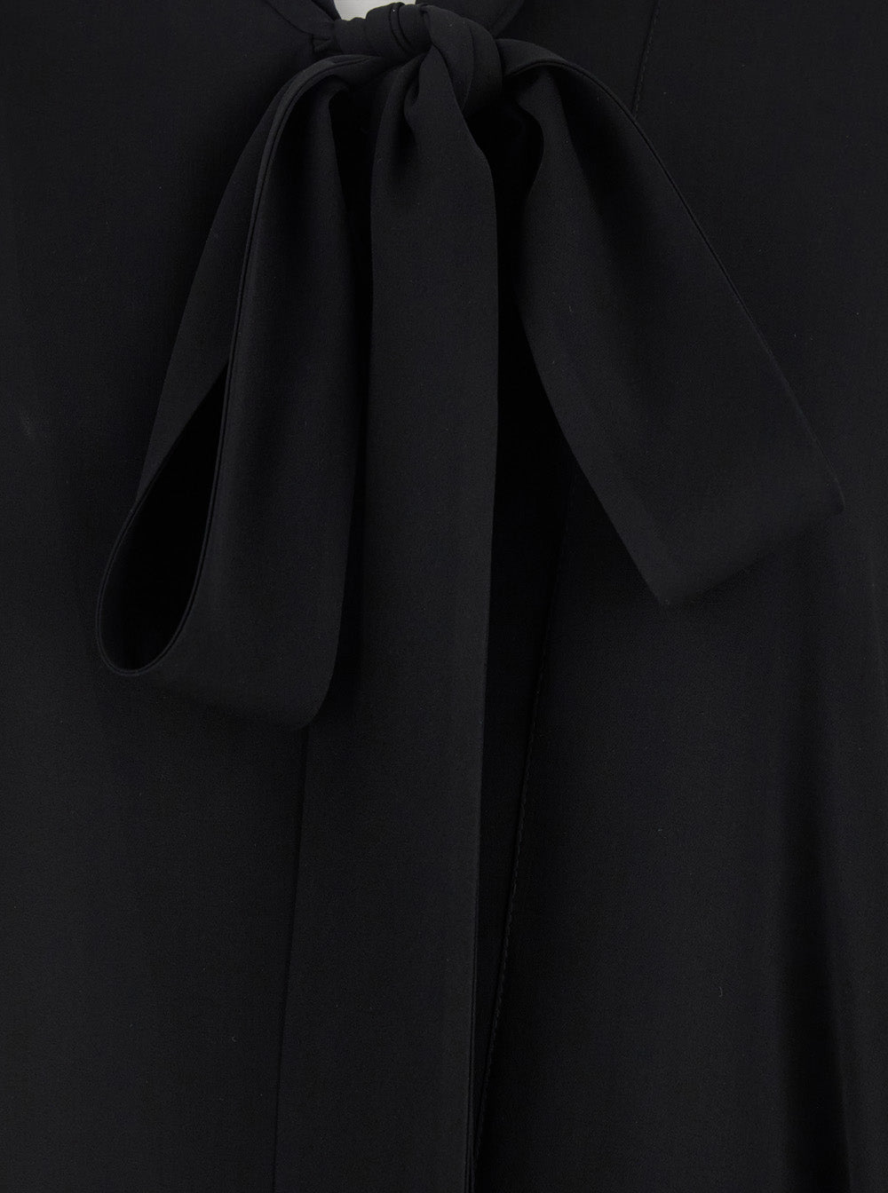 Balenciaga Women Black Blouse With Pussybow Collar And Asymmetric Design In Silk Woman