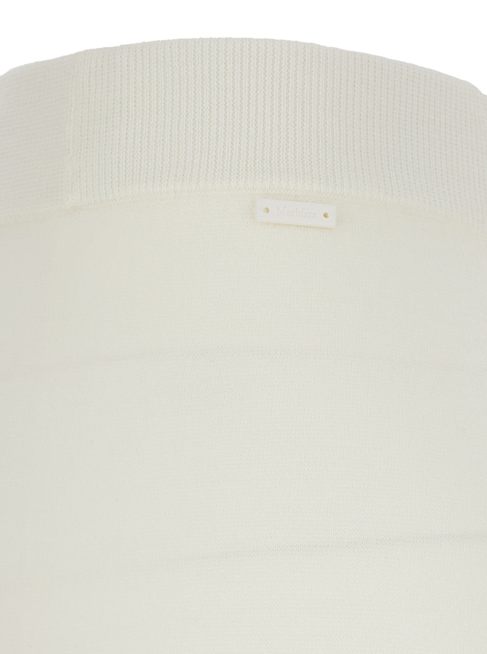 Max Mara Women 'Nigeria' White Pants With Elastic Waist And Wide Leg In Wool Woman