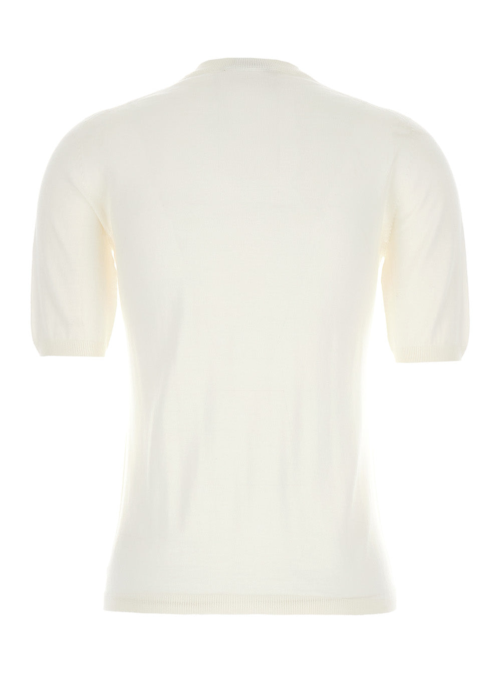 Max Mara Women 'Gerico' White Crewneck Sweater With Short Sleeves In Wool Woman