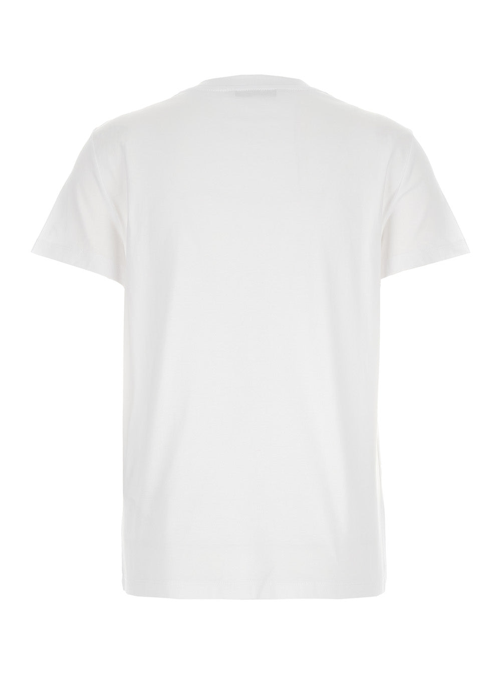 Max Mara Women 'Papaia' White Crewneck T-Shirt With Tonal Logo Embroidery On The Front In Cotton Woman