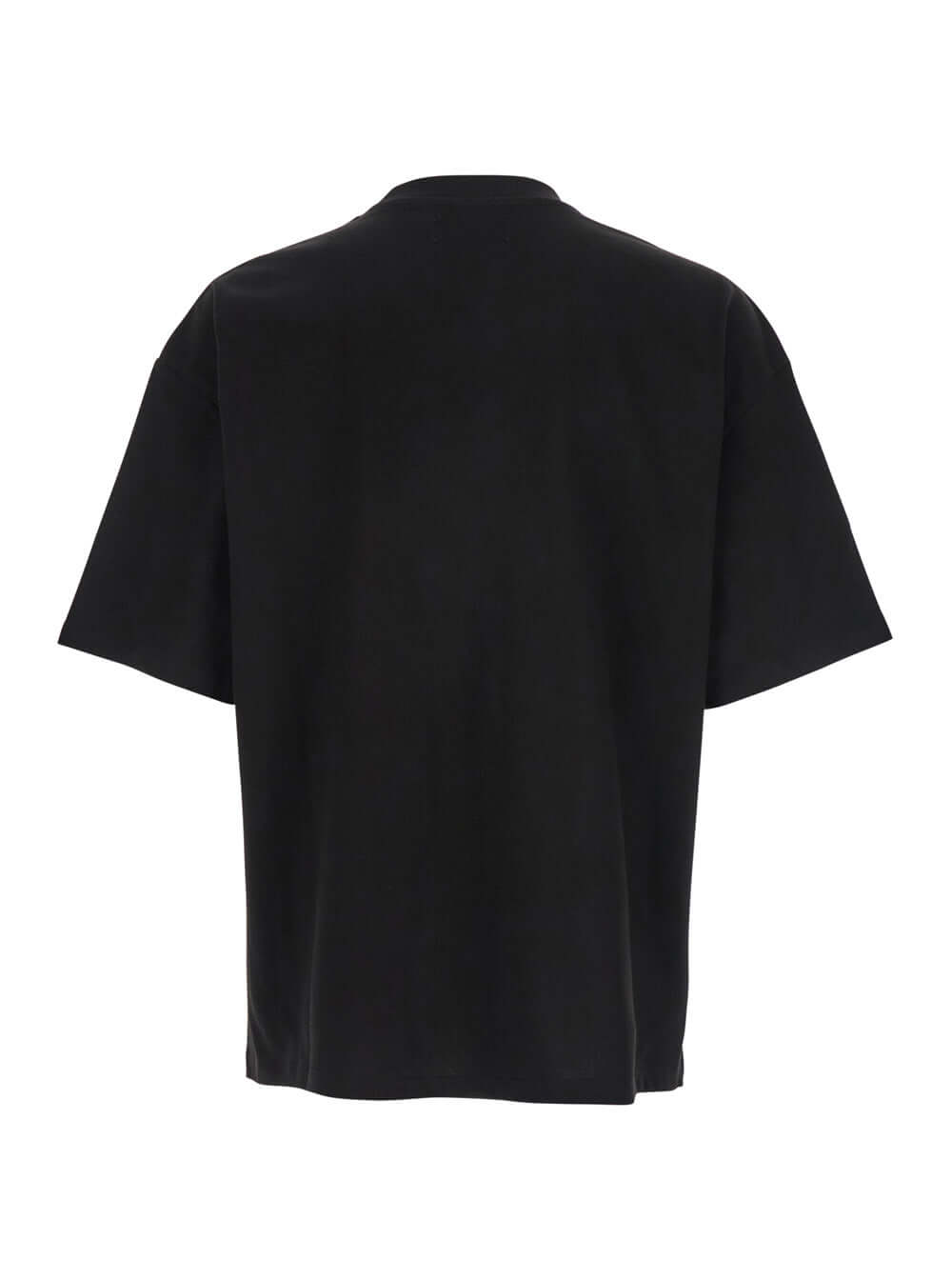 Amiri Men Black Crewneck T-Shirt With Logo Embroidery On The Front In Cotton Man