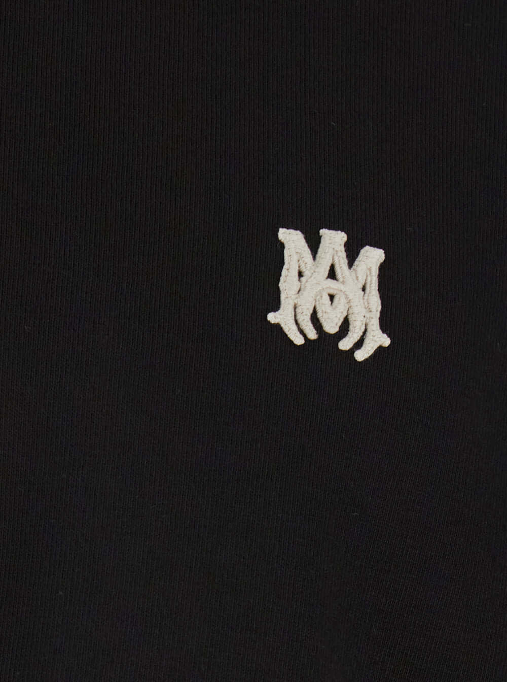 Amiri Men Black Crewneck T-Shirt With Logo Embroidery On The Front In Cotton Man