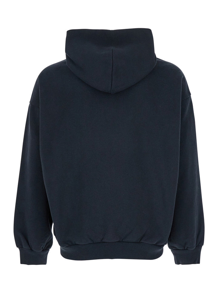 Balenciaga Men Black Hoodie With Fixed Hood And Logo Lettering On The Front In Cotton Man