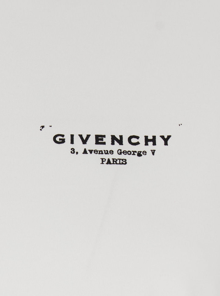 Givenchy Women White Crewneck T-Shirt With Logo Lettering On Front And Rear In Cotton Woman