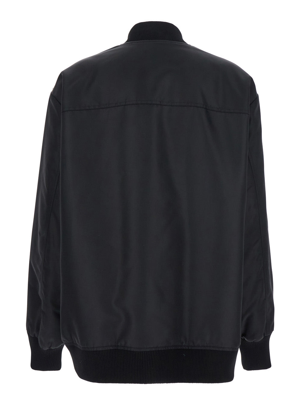 Sportmax Women 'Agape' Black Bomber Jacket With Concealed Zip Closure In Tech Fabric Woman