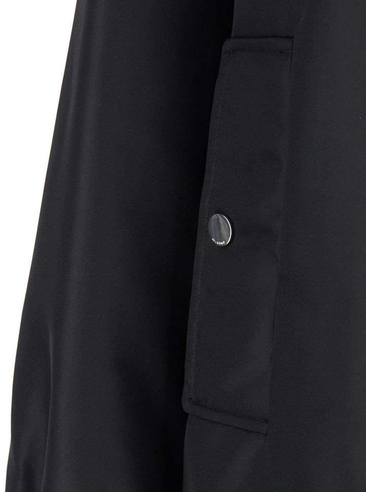 Sportmax Women 'Agape' Black Bomber Jacket With Concealed Zip Closure In Tech Fabric Woman