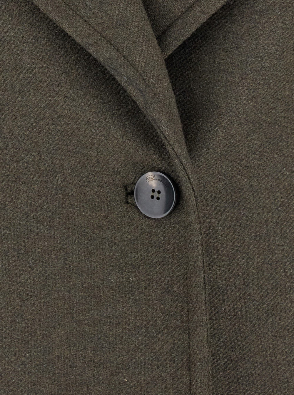 Blumarine Women Green Coat With Classic Lapels And Removable Collar In Wool Blend Woman