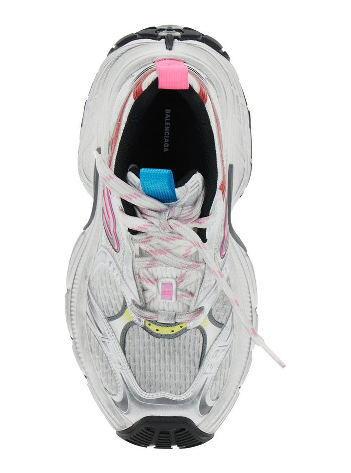 Balenciaga Women '6Xl' White Low Top Sneakers With Mesh Panels And Logo Detail On The Side In Tech Fabric Woman