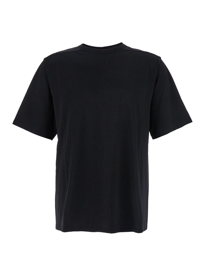 Rick Owens Men 'Brad' Black Crewneck T-Shirt With Rear Stitching In Cotton Man