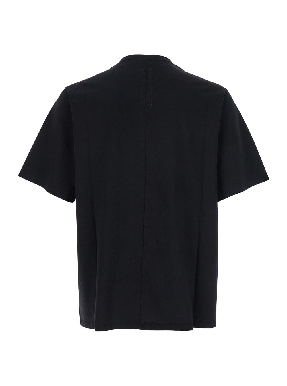 Rick Owens Men 'Brad' Black Crewneck T-Shirt With Rear Stitching In Cotton Man
