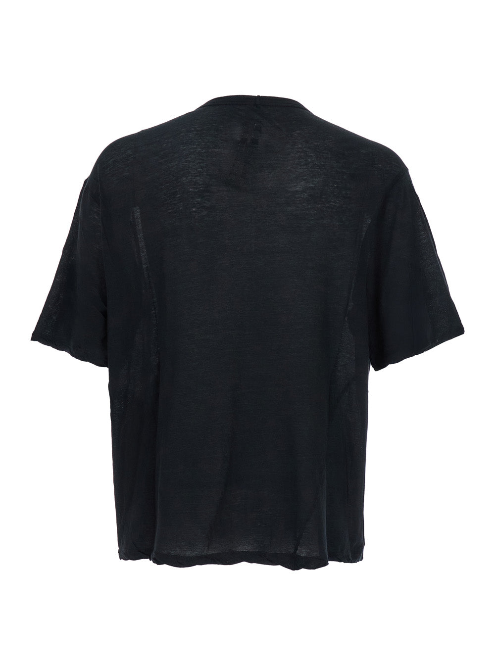 Rick Owens Men 'Brad' Black Crewneck T-Shirt With Rear Stitching In Cotton Man