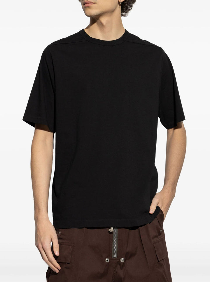 Rick Owens Men 'Brad' Black Crewneck T-Shirt With Rear Stitching In Cotton Man