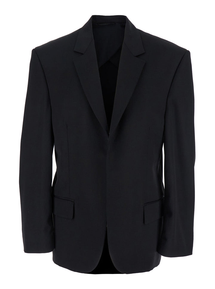 Balenciaga Men Black Single-Breasted Jacket With Notched Revers In Wool Woman