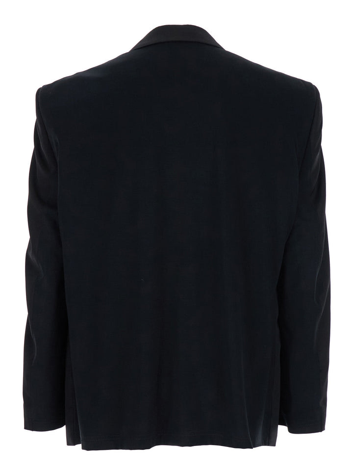 Balenciaga Men Black Single-Breasted Jacket With Notched Revers In Wool Woman