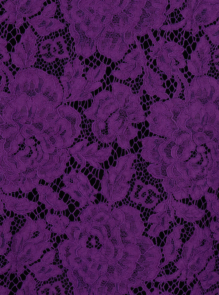 Dolce & Gabbana Women Violet Dress With Round Neck And All-Over Floral Embroidery In Cotton Blend Woman