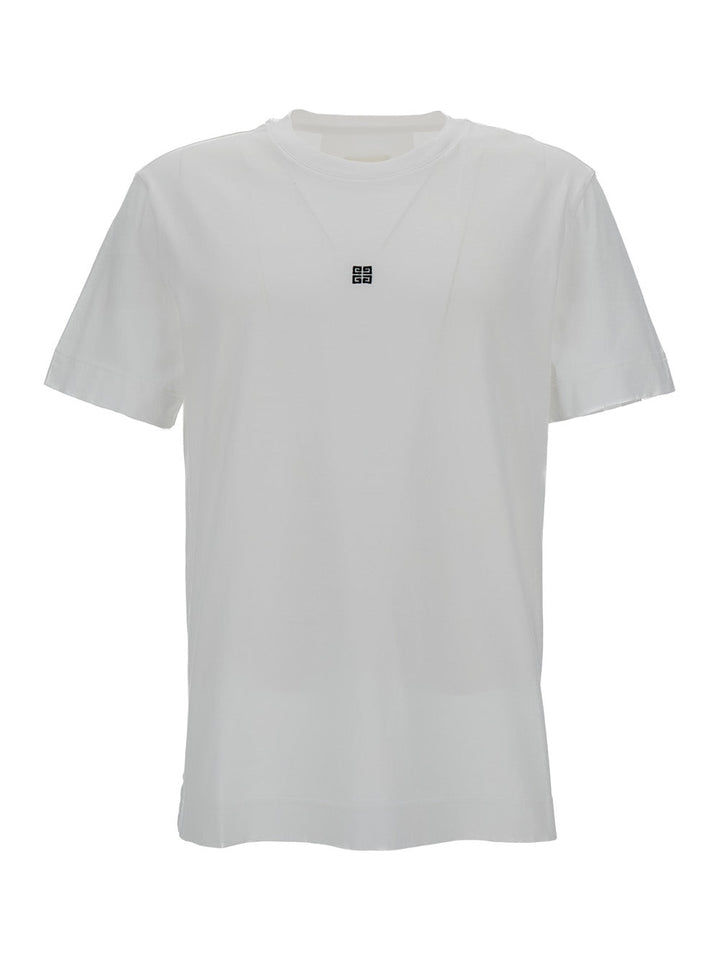 Givenchy Men White Crewneck T-Shirt With 4G Print In Cotton Man