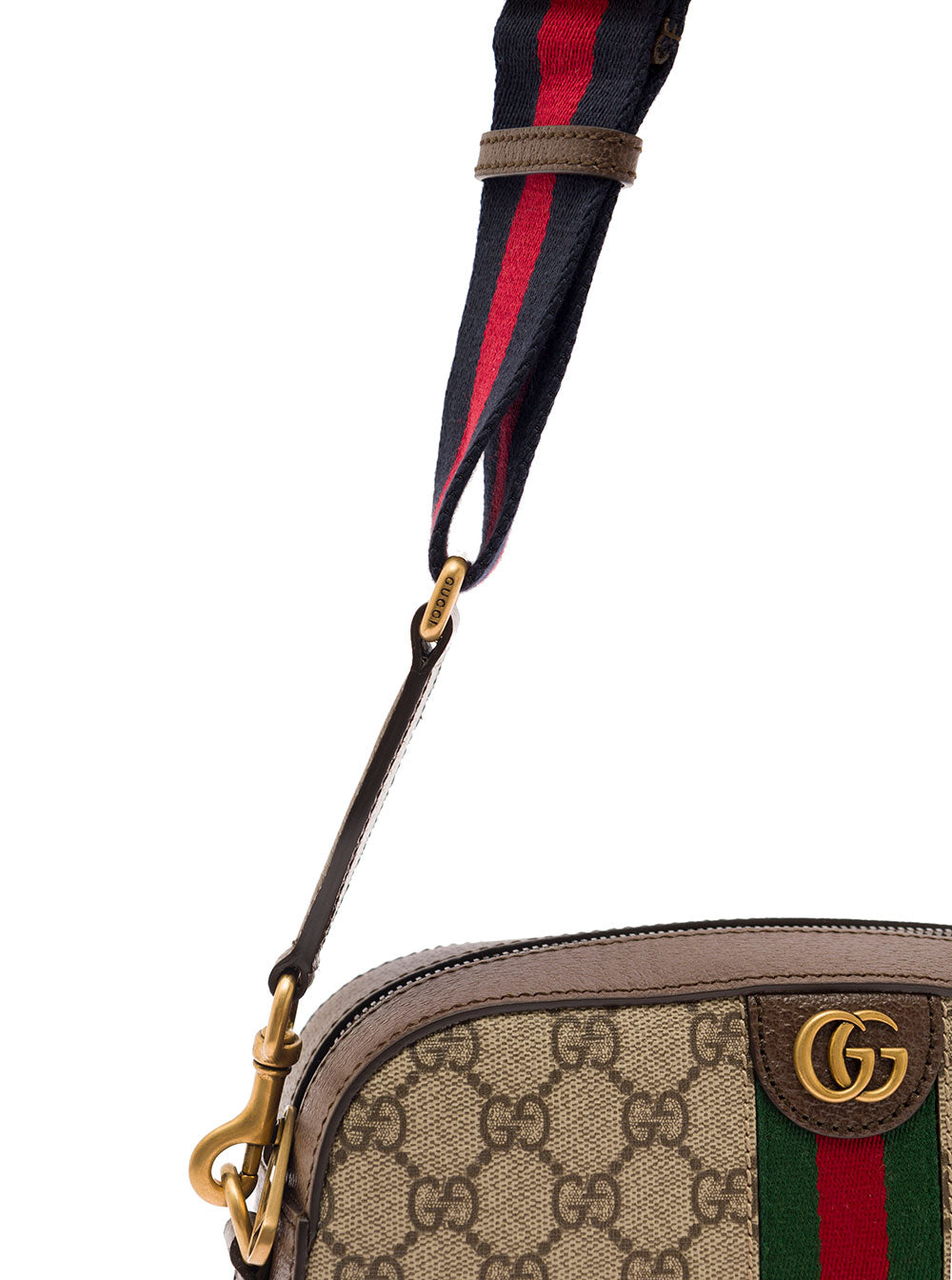 Gucci Men 'Ophidia Gg Small' Beige And Ebony Crossbody Bag With Web Detail In Gg Supreme Canvas Man