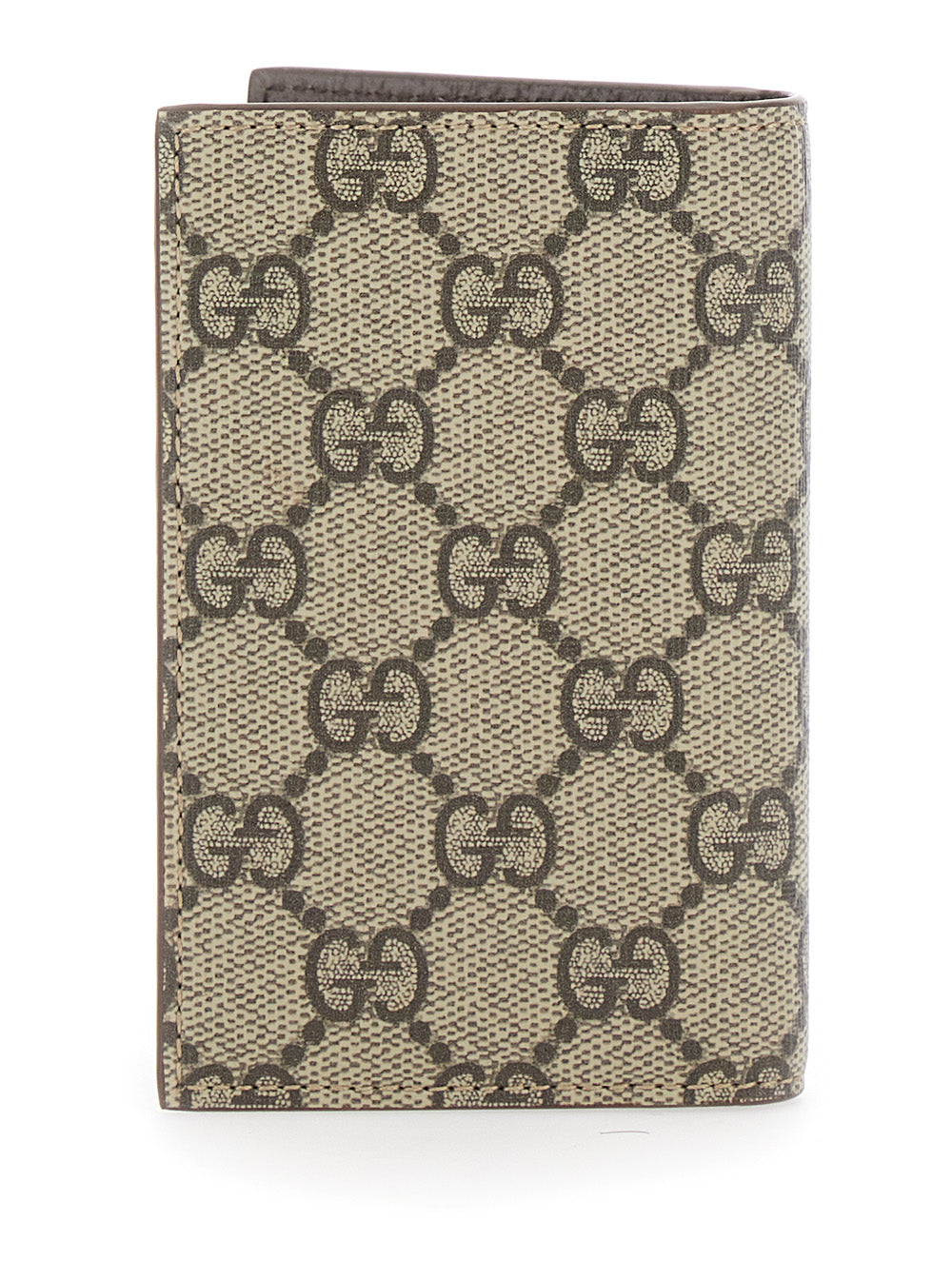 Gucci Men Beige Card Holder With All-Over Gg Motif And Logo On The Front In Fabric Man