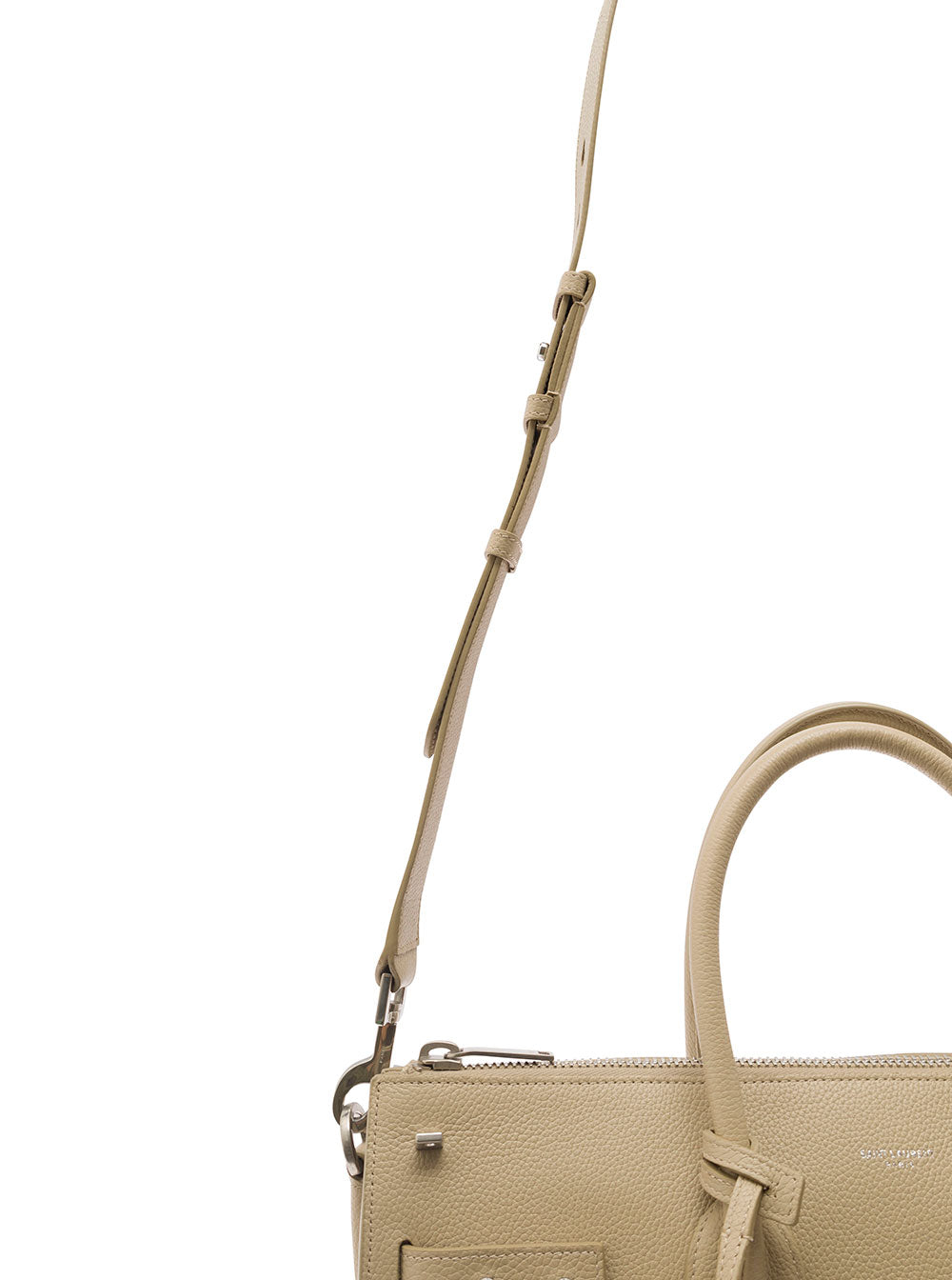 Saint Laurent Men 'Sac De Jour' Beige Tote Bag With Embossed Logo In Grainy Leather Man
