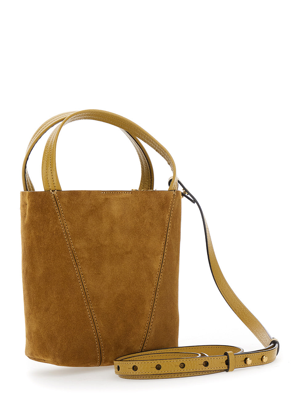 Chloé Women 'Spin' Beige Shoulder Bag With Adjustable And Removable Shoulder Strap And Logo Charm On The Front In Suede Woman