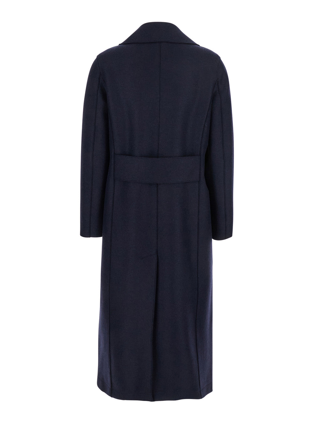 Harris Wharf London Women Blue Double-Breasted  Coat With Wide Notched Revers In Wool Woman