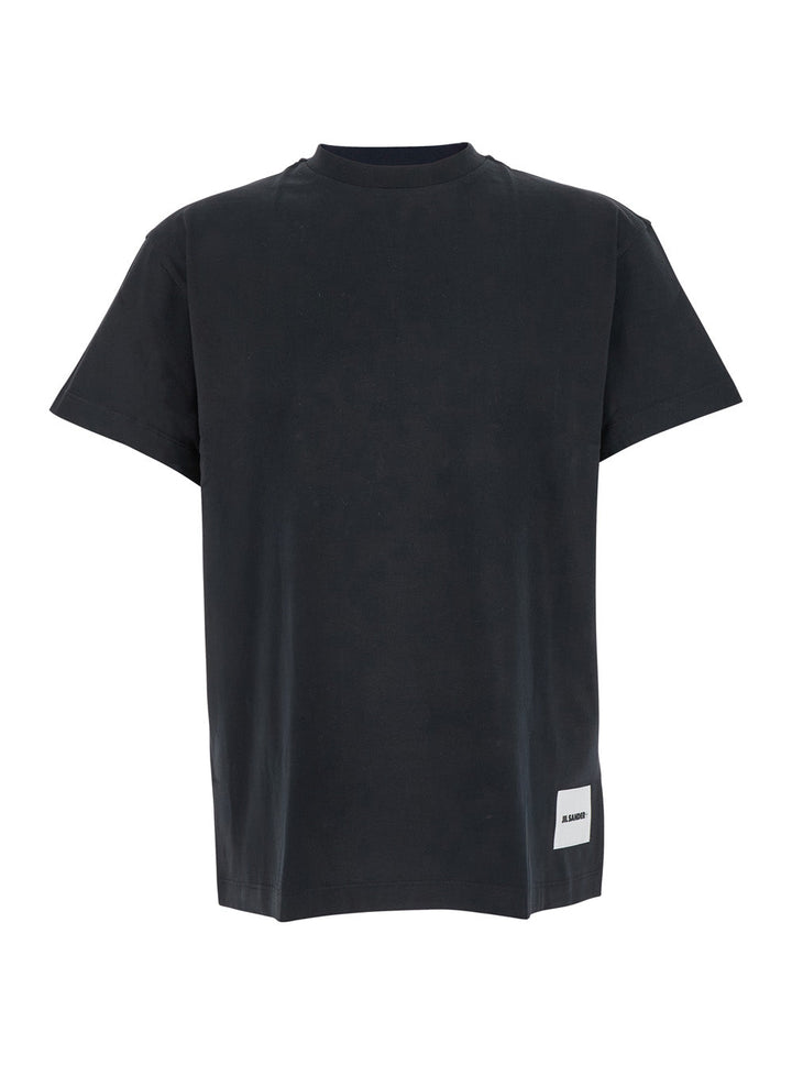 Jil Sander Men Multicolor Set Of Three Crewneck T-Shirts With Logo Patch On The Front In Cotton Man