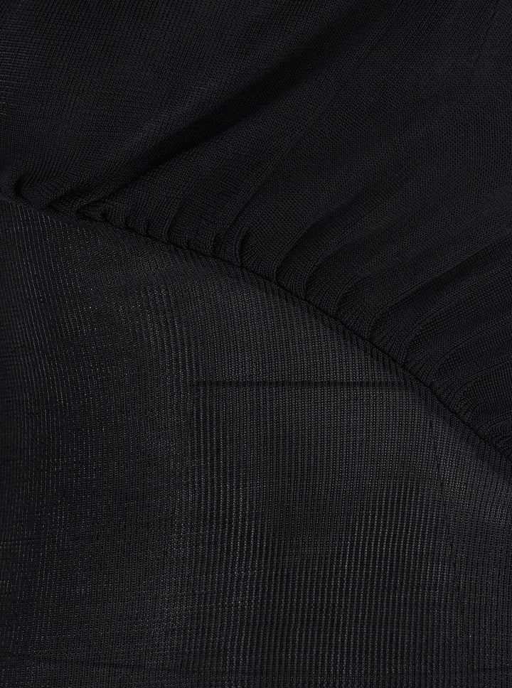Self-Portrait Women Black Long-Sleeve With Cut-Out Detail In Viscose Woman