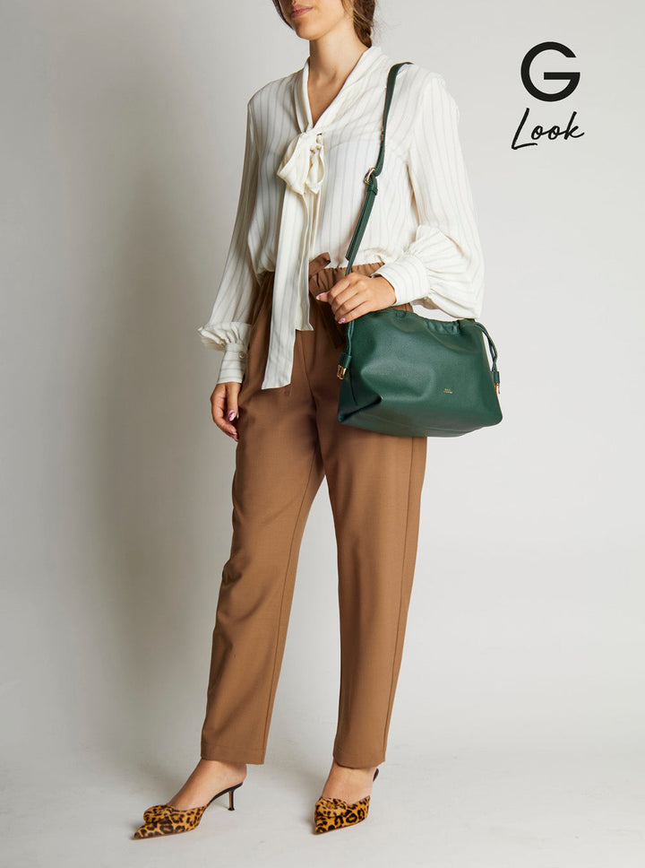 A.P.C. A.p.c. A.p.c. Ninon Green Mini Crossbody Bag With Drawstring Closure And E... Handbag | Designer Sale