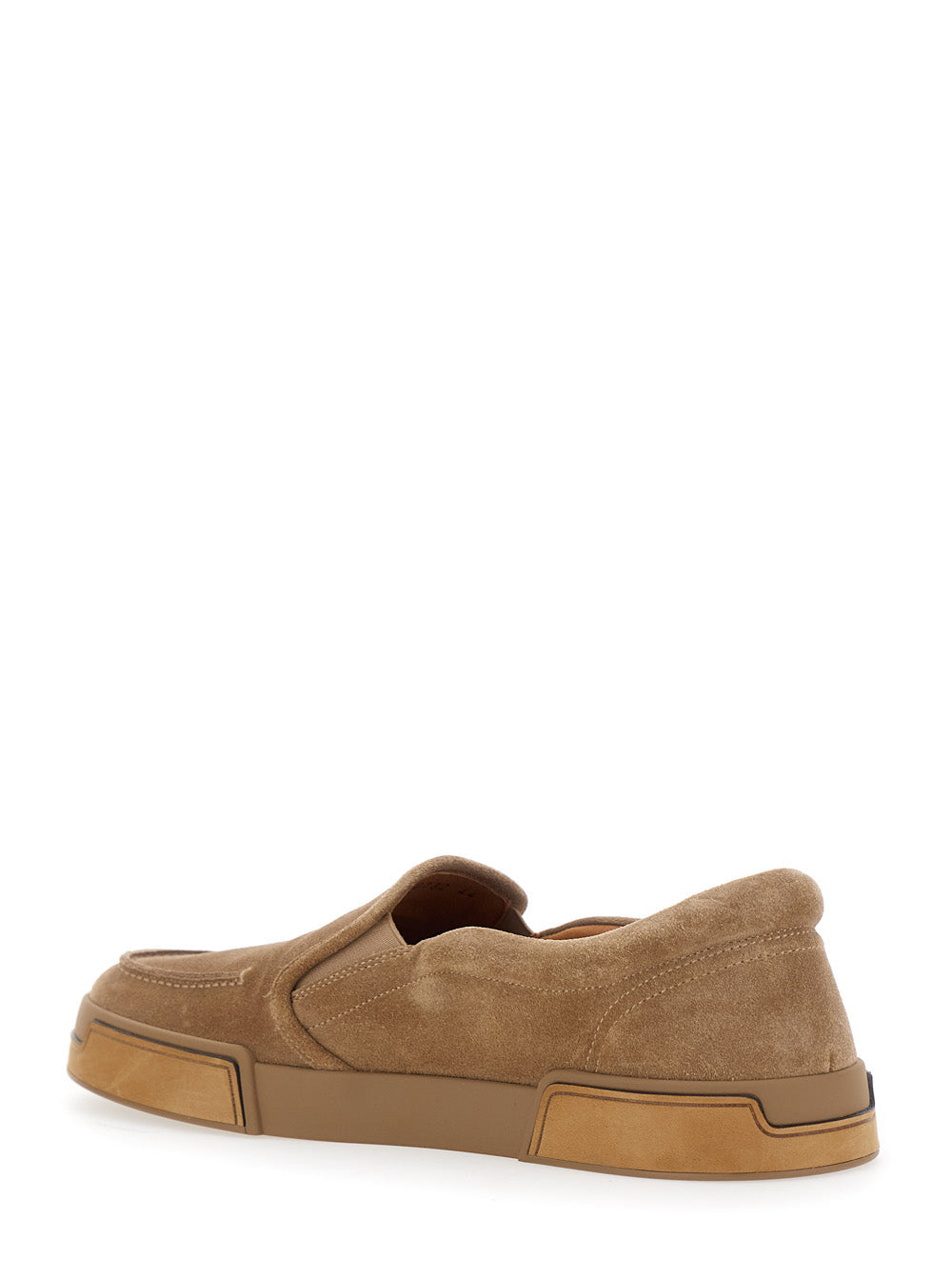 Dolce & Gabbana Men 'Portofino' Brown Sneakers With Logo Lettering On The Sole In Suede Woman