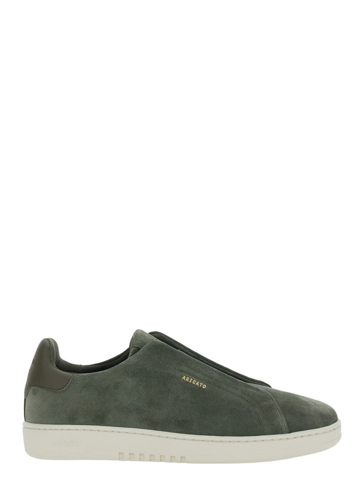 Axel Arigato Men 'Dice' Green Low Top Laceless Sneakers With Logo Lettering On The Side In Suede Man