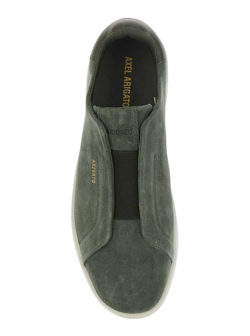 Axel Arigato Men 'Dice' Green Low Top Laceless Sneakers With Logo Lettering On The Side In Suede Man