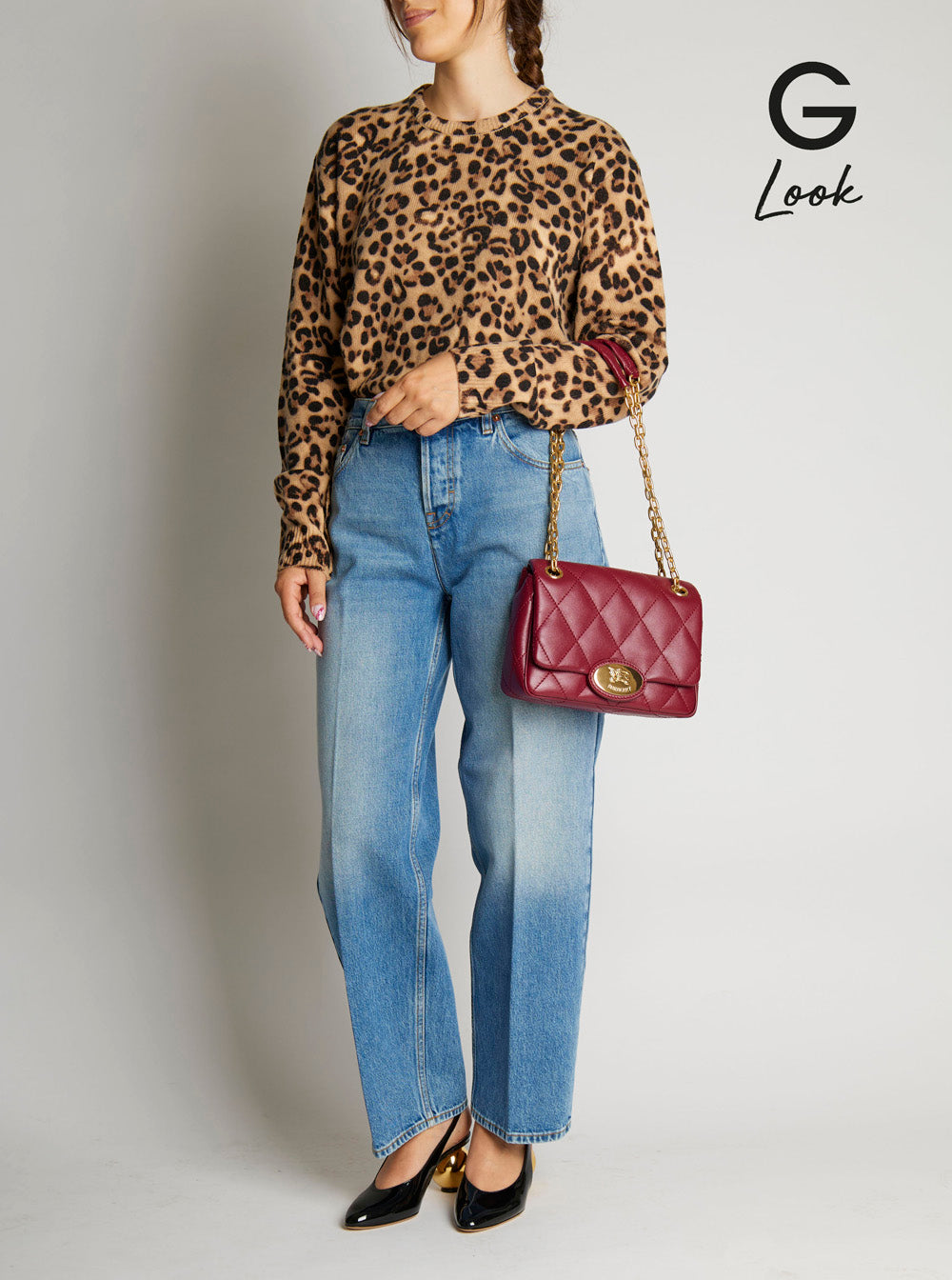 Burberry Women Bordeaux Quilted Crossbody Bag With Ekd Plaque On The Front And Chain-Link Shoulder Strap In Leather Woman