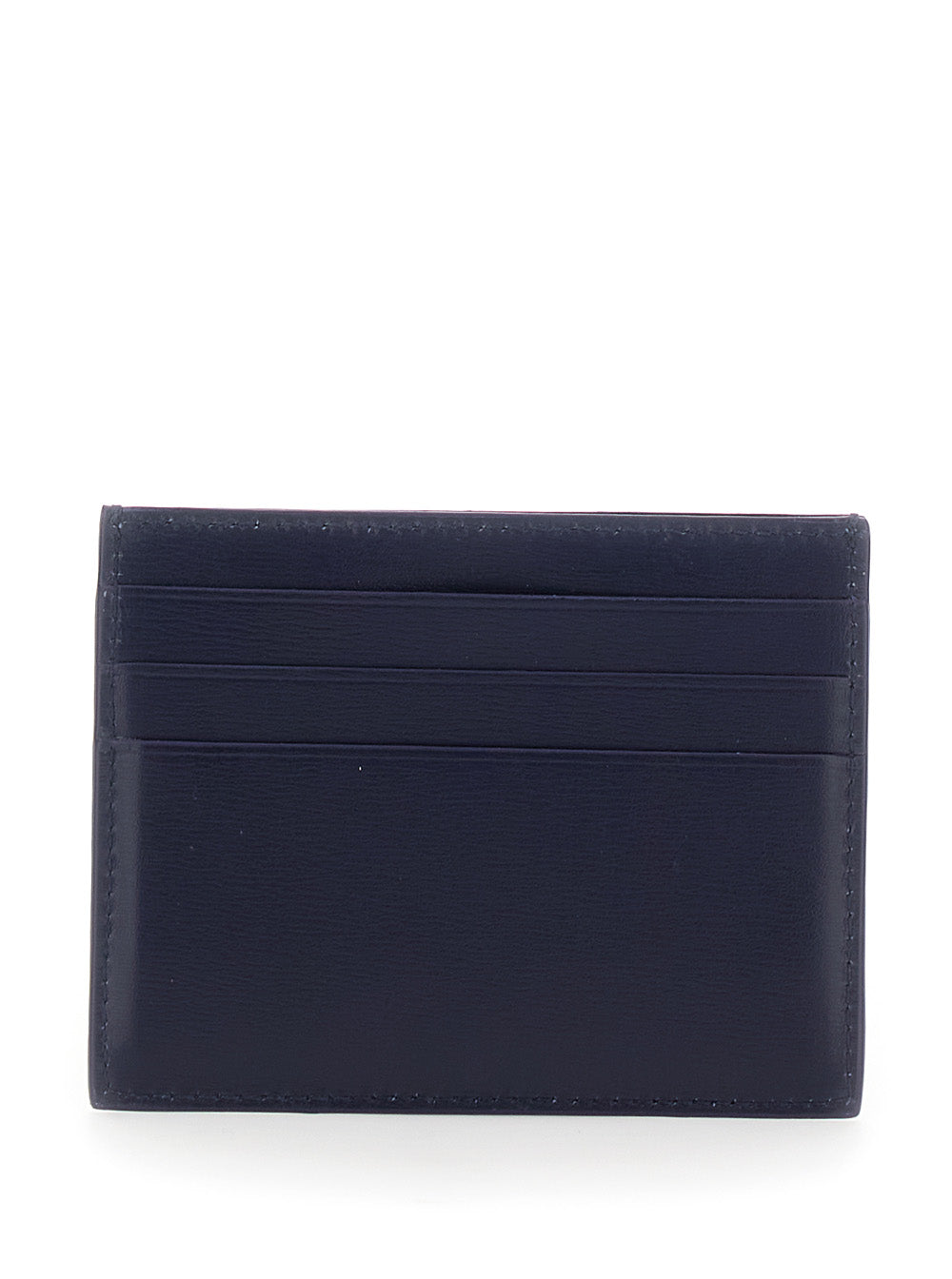 Ferragamo Men 'Florence' Blue Card Holder With Logo Lettering On The Front In Leather Man