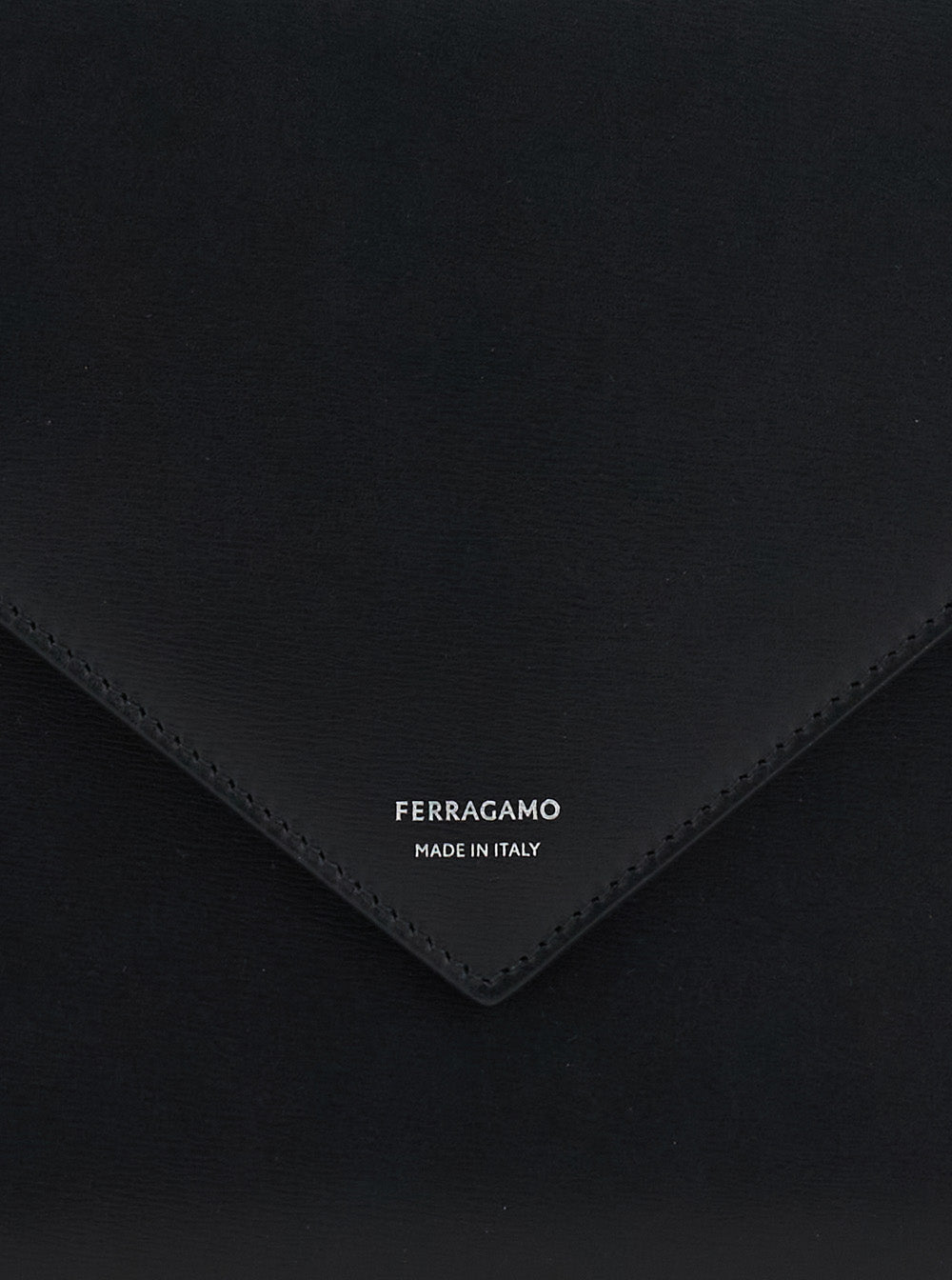 Ferragamo Men 'Florence' Black Clutch Wiht Envelope Design And Strap In Leather Man