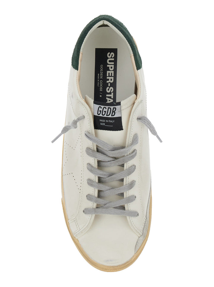 Golden Goose Men 'Superstar' White Low Top Sneakers With Contrasting Heel And Logo Patch On The Tongue In Leather Man