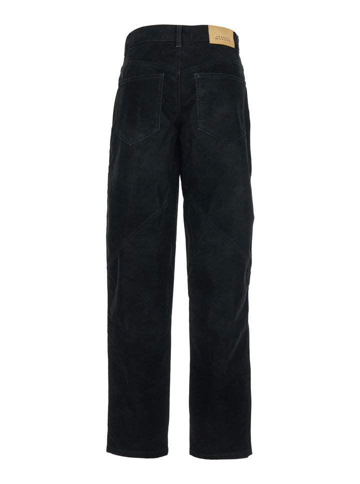 Isabel Marant Etoile Women 'Kelvina' Black Jeans With Logo Patch On The Rear And Tapered Leg In Denim Woman