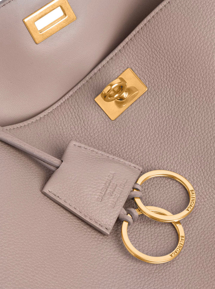 Balenciaga Women 'Rodeo' Beige Medium Handbag With Removable Key Holder In Smooth Leather Woman