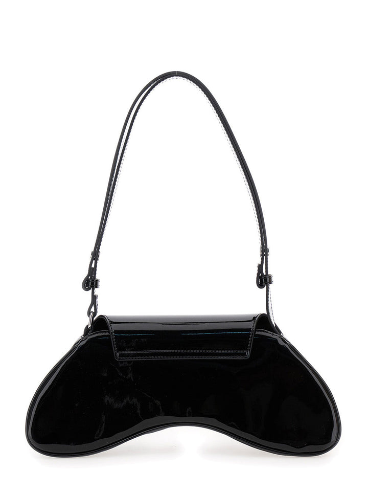 Diesel Women 'Play' Black Shoulder Bag With Logo Plaque In Tech Fabric For Women
