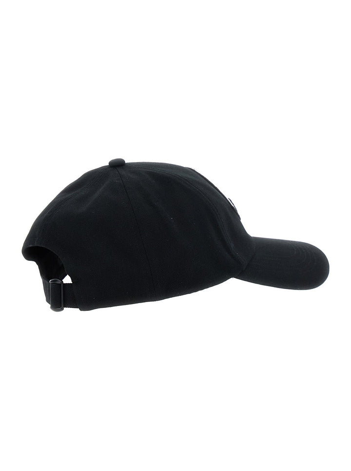 Moncler Women Black Baseball Cap With Logo Embroidery On The Front In Cotton Woman
