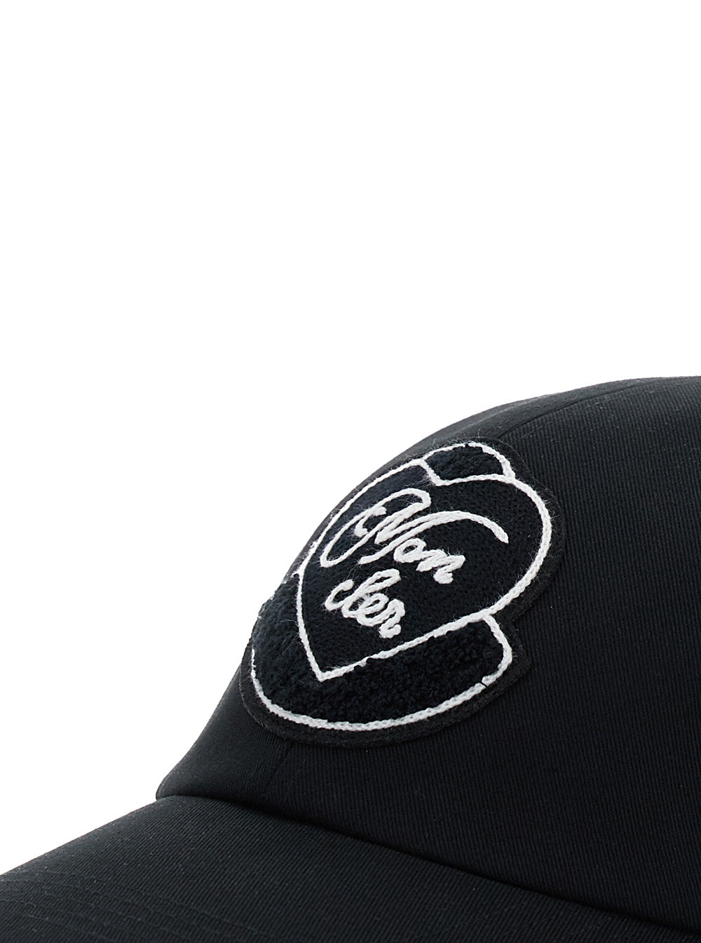 Moncler Women Black Baseball Cap With Logo Embroidery On The Front In Cotton Woman