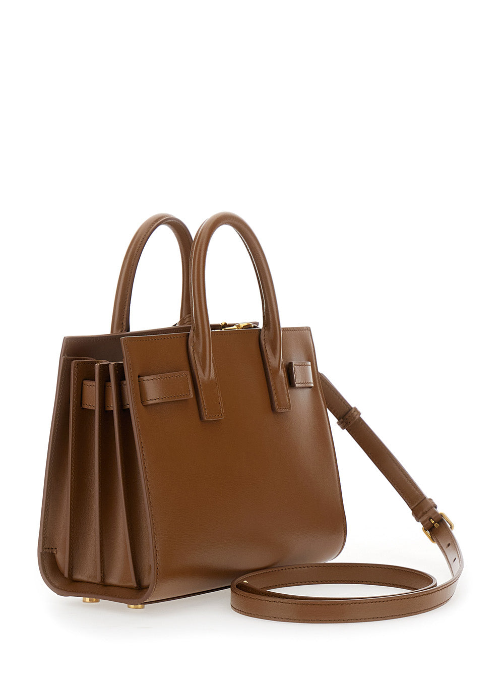 Saint Laurent Women 'Sac Du Jour' Brown Nano Handbag With Logo Lettering On The Front In Leather Woman