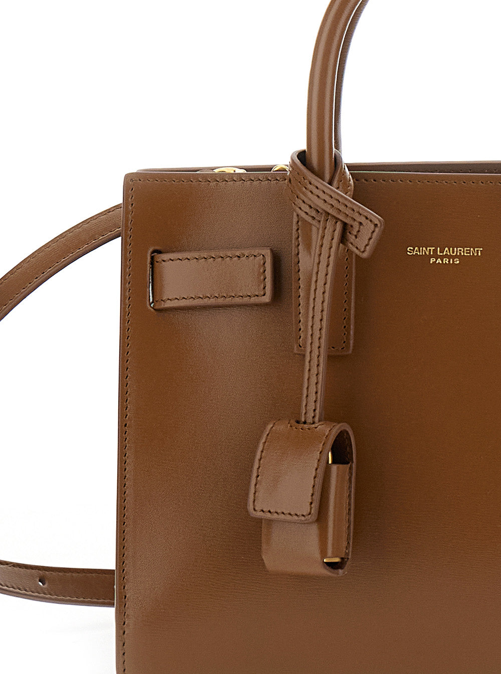 Saint Laurent Women 'Sac Du Jour' Brown Nano Handbag With Logo Lettering On The Front In Leather Woman