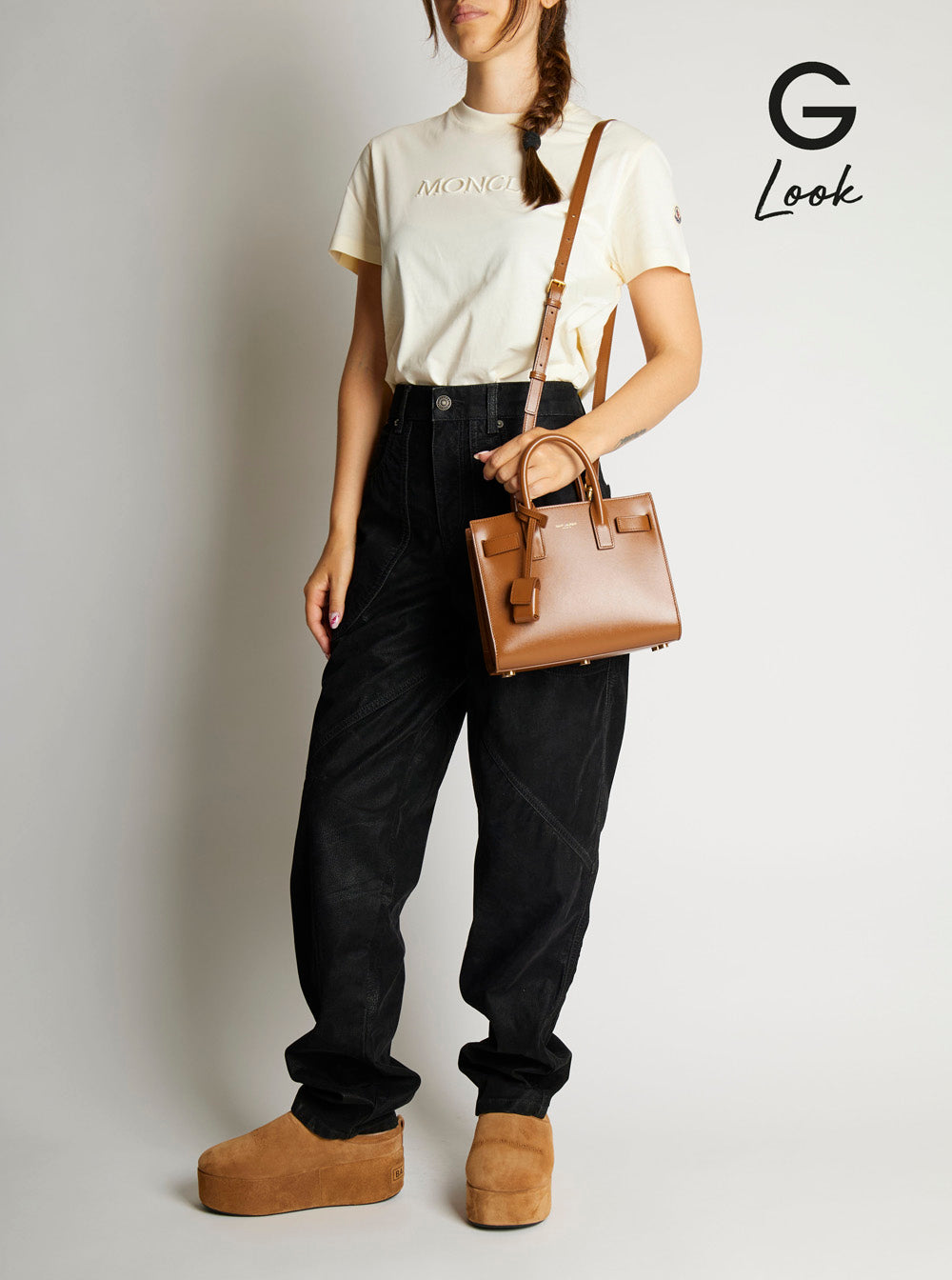 Saint Laurent Women 'Sac Du Jour' Brown Nano Handbag With Logo Lettering On The Front In Leather Woman