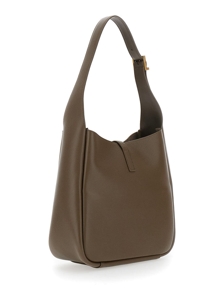 Saint Laurent Women 'Le 5 À 7'  Brown Shoulder Bag With Hook Closure With Cassandre In Soft Leather Woman