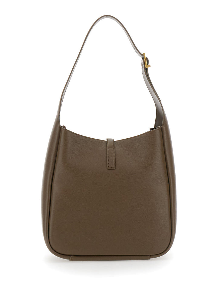 Saint Laurent Women 'Le 5 À 7'  Brown Shoulder Bag With Hook Closure With Cassandre In Soft Leather Woman