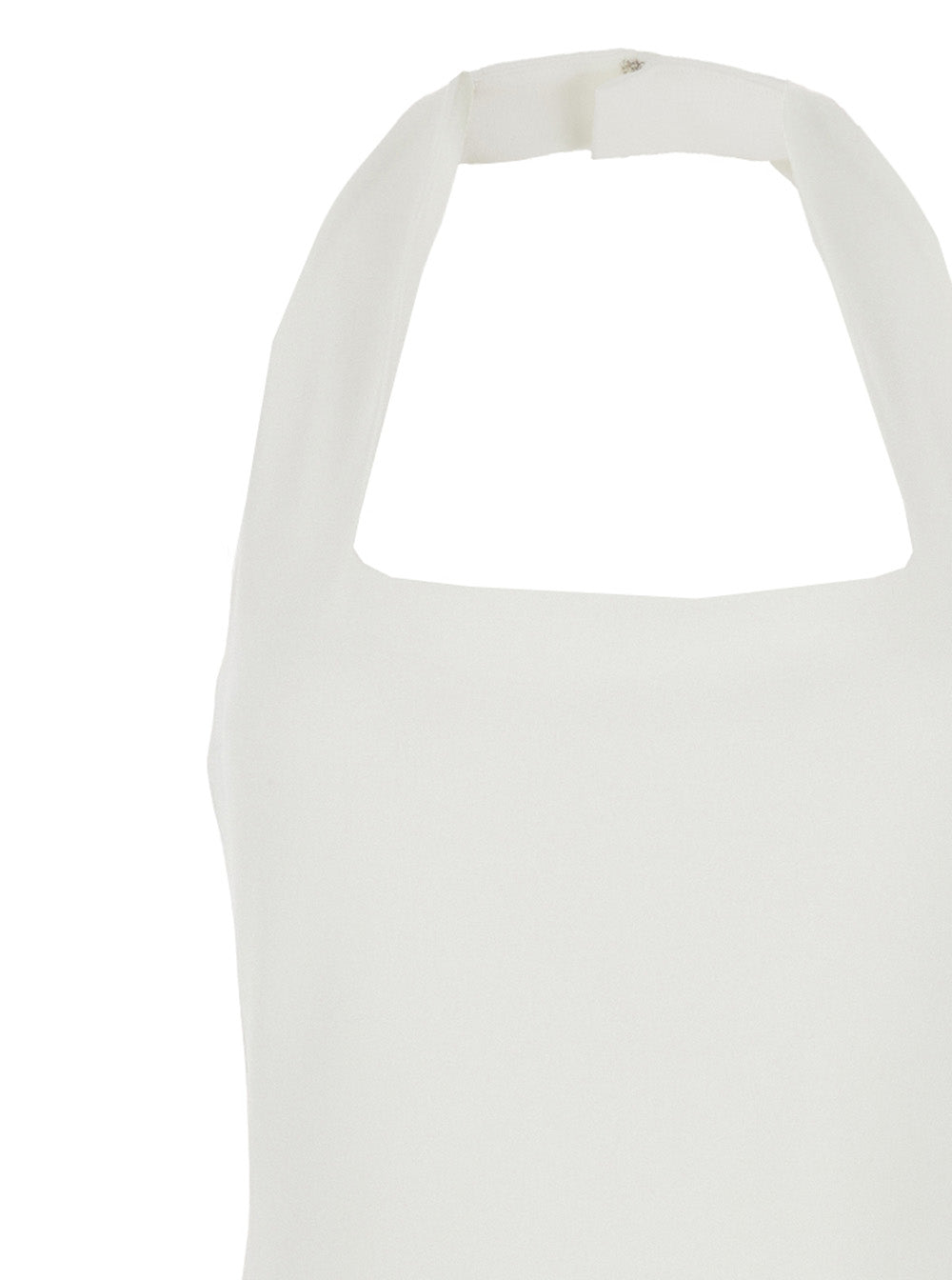 Solace London Women 'Ilona' White Long Dress With Square Neckline In Twill Woman