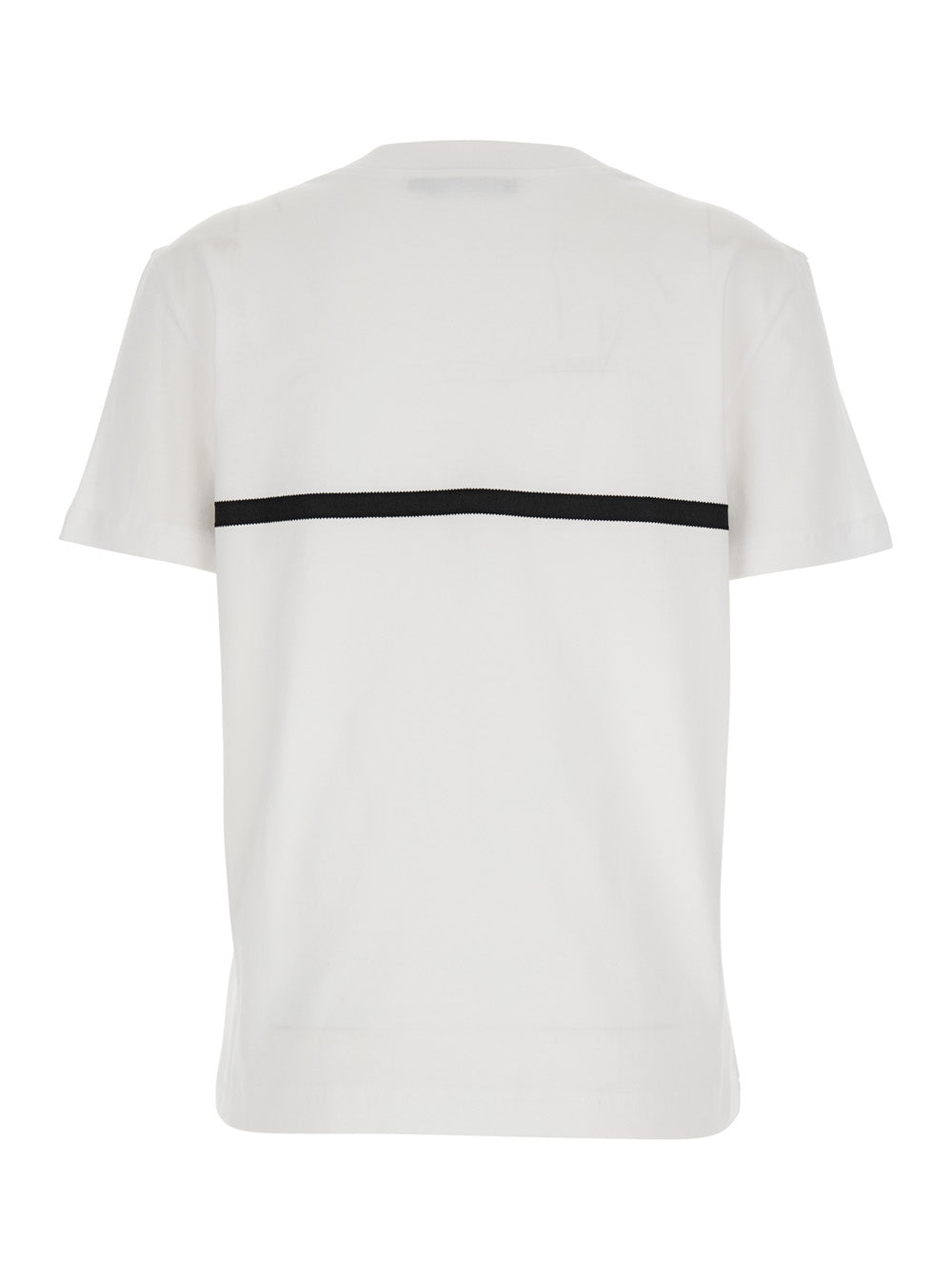 Dolce &amp; Gabbana Women White Crewneck T-Shirt With Logo Print On The Front In Cotton Woman