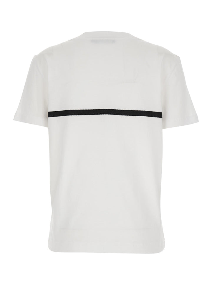 Dolce & Gabbana Women White Crewneck T-Shirt With Logo Print On The Front In Cotton Woman