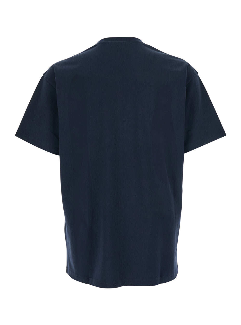 Givenchy Men Blue T-Shirt With Diagonal Embroidered Logo In Cotton Man
